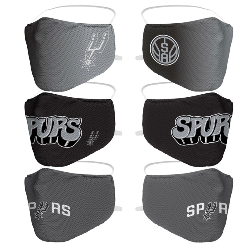 3 Pack San Antonio Spurs Fanatics Official NBA Washable Resuable Face Mask